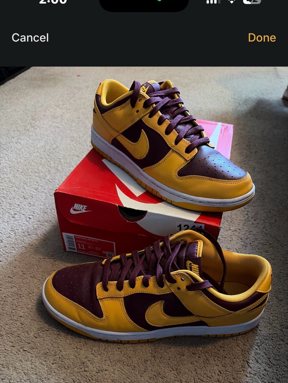 Nike Men’s Dunk Low — Maroon and Gold